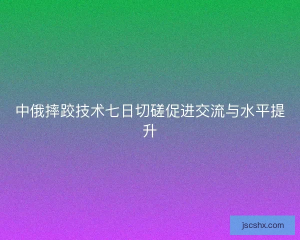 中俄摔跤技术七日切磋促进交流与水平提升